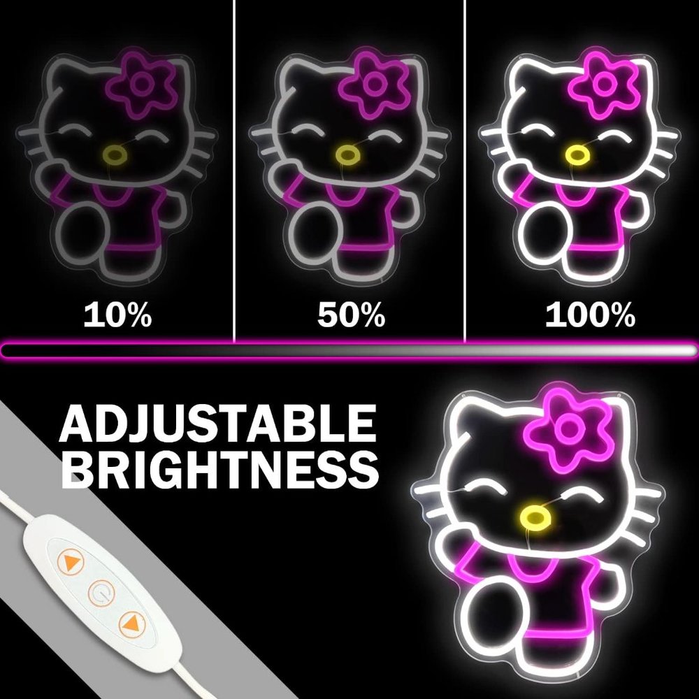 Neon Light Hello Kitty Cartoon Anime Japanese Kawaii LED Girls/Teen Gift Decor - Picture 5 of 7